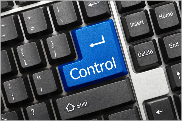Conceptual keyboard - Control (blue key)