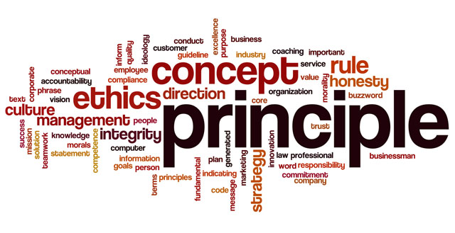 Principle word cloud concept